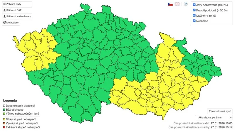 Zpráva: Meteorologové varují před ledovkou na Moravě a ve Slezsku