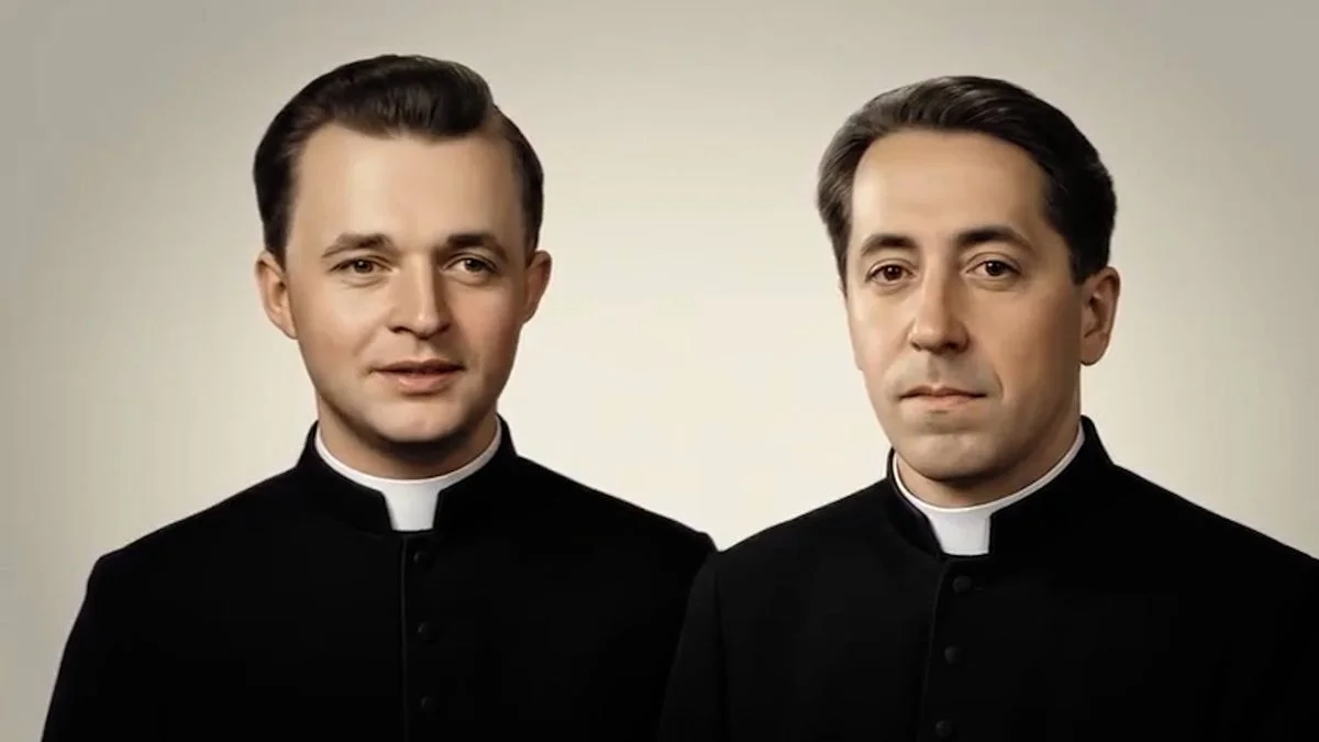Ilustrace k článku: Duchovní Bula a Drbola se stanou mučedníky, blahořečení v Brně s využitím AI