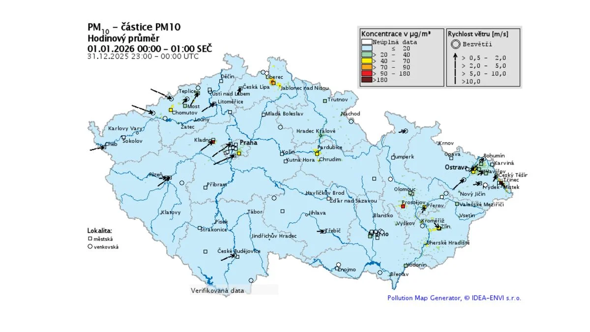 Ilustrace k článku: Zákaz pyrotechniky přinesl rekordně čistý novoroční vzduch