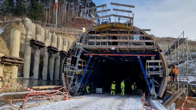Zpráva: Stavební práce na tunelu Homole pokračují i přes mrazy