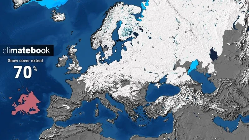 Zpráva: Evropa se zbarvila do bílého. Sníh pokrývá přes 70 procent kontinentu